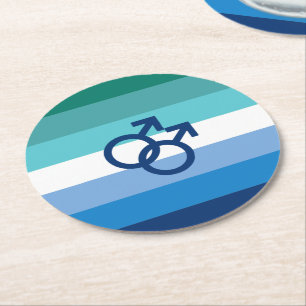 MLM Heren Pride Vlag Ronde Kartonnen Onderzetter