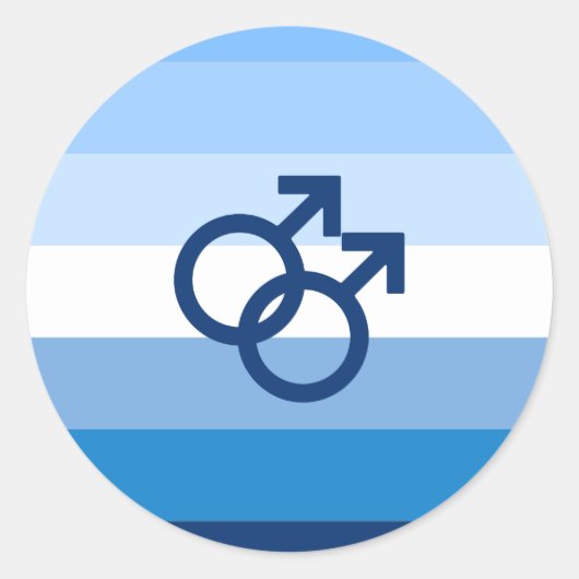 MLM Heren Pride Vlag Ronde Sticker (Voorkant)