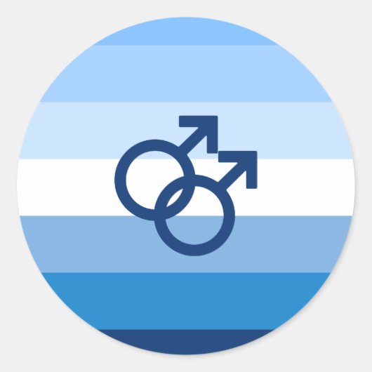 MLM Heren Pride Vlag Ronde Sticker (Voorkant)