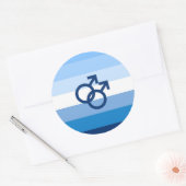 MLM Heren Pride Vlag Ronde Sticker (Envelop)