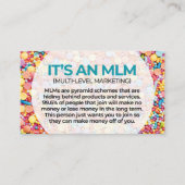 MLM's zijn piramidestelsels - Visitekaartje (Voorkant)