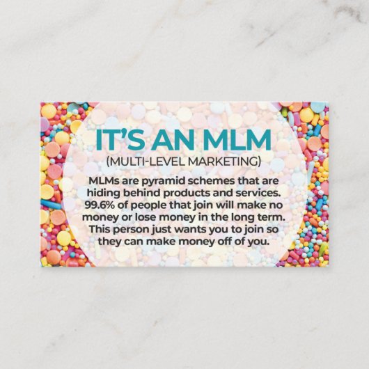 MLM's zijn piramidestelsels - Visitekaartje (Voorkant)
