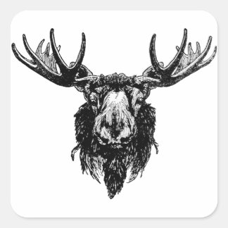 Mlosse kop vierkante sticker