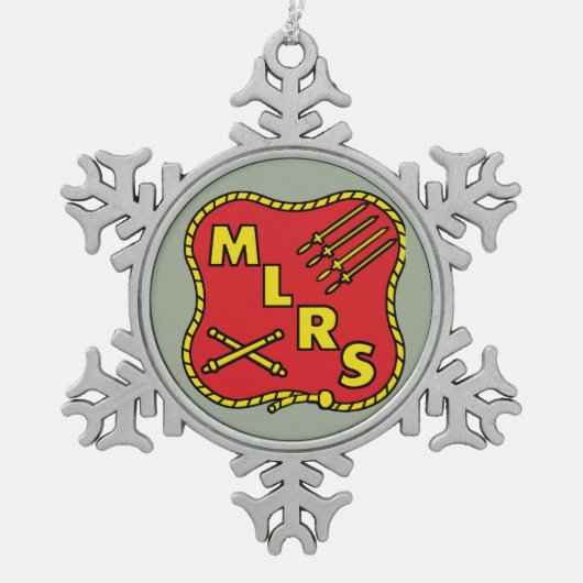 MLRS Veldartillerie Tin Sneeuwvlok Ornament (Voorkant)