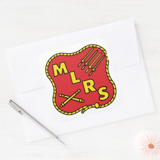 MLRS Veldartillerie Vierkante Sticker (Envelop)
