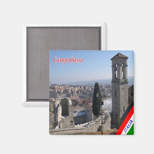 MLS018 CAMPOBASSO Bell Tower San Bartolomeo Fridge Magneet (Voorkant / Achterkant)