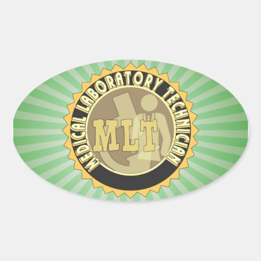MLT BADGE MEDICAL LABORATORY TECHNICIAN OVALE STICKER (Voorkant)