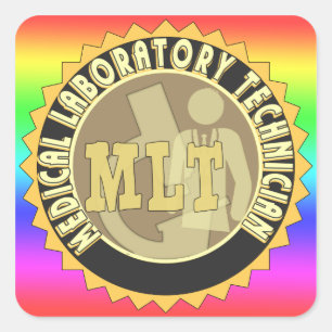 MLT BADGE MEDICAL LABORATORY TECHNICIAN VIERKANTE STICKER