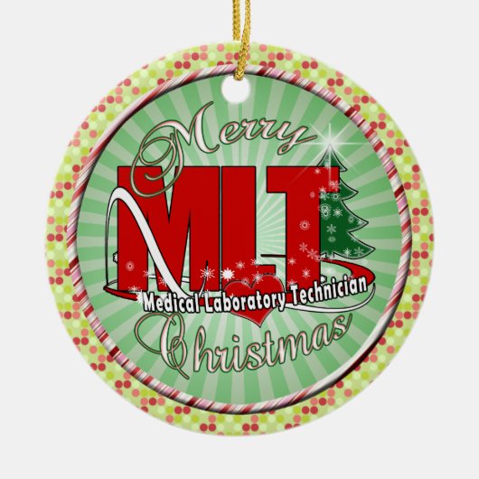 MLT CHRISTMAS MEDISCH LABORATORIUMTEKST KERAMISCH ORNAMENT (Voorkant)