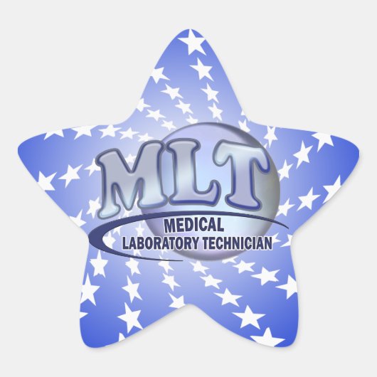 MLT FunBlue LOGO - MEDISCHE LABORATORIUMTECHNICIËN Ster Sticker (Voorkant)