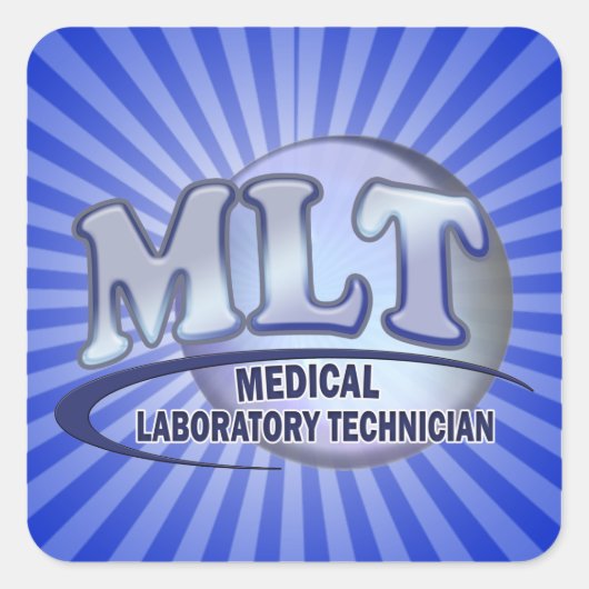 MLT FunBlue LOGO - MEDISCHE LABORATORIUMTECHNICIËN Vierkante Sticker (Voorkant)