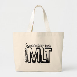 MLT GRUNGE TEKST MEDISCHE LABORATORIUMTECHNICUS GROTE TOTE BAG