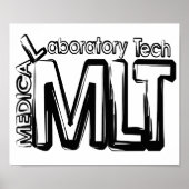 MLT GRUNGE TEKST MEDISCHE LABORATORIUMTECHNICUS POSTER (Voorkant)