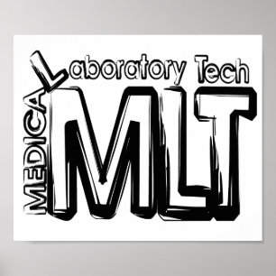 MLT GRUNGE TEKST MEDISCHE LABORATORIUMTECHNICUS POSTER