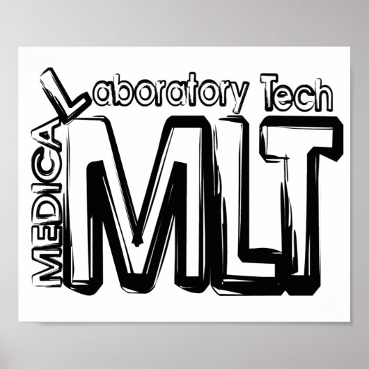MLT GRUNGE TEKST MEDISCHE LABORATORIUMTECHNICUS POSTER (Voorkant)