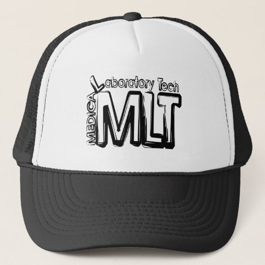MLT GRUNGE TEKST MEDISCHE LABORATORIUMTECHNICUS TRUCKER PET (Voorkant)