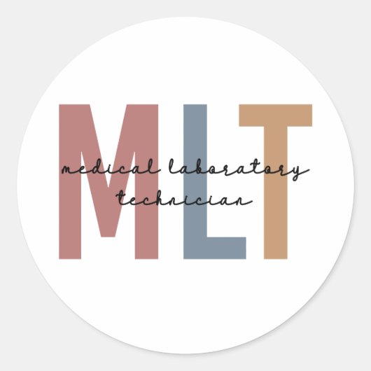 MLT Medische Laboratoriumtechnicus Technische Labo Ronde Sticker (Voorkant)