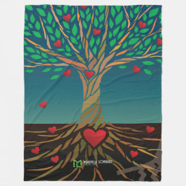 MLTS Compassion Tree Fleece Blanket large Deken