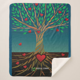 MLTS Compassion Tree Sherpa Blanket medium Deken