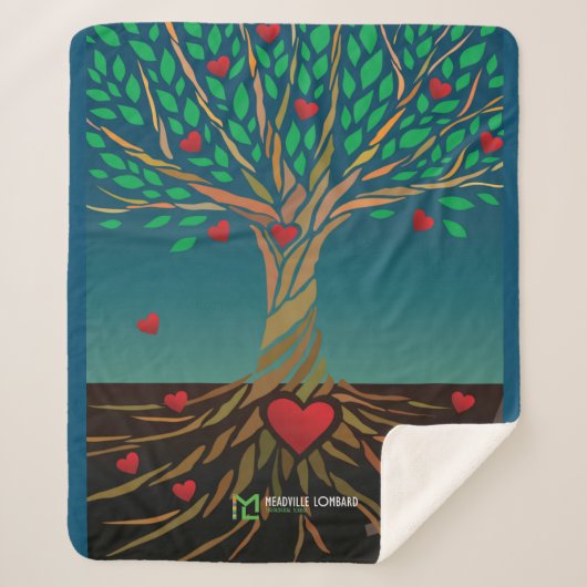 MLTS Compassion Tree Sherpa Blanket medium Sherpa Deken (Voorkant)