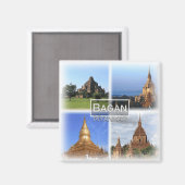 MM0010 Azië, Myanmar, Bagan, koelkast Magneet (Voorkant / Achterkant)