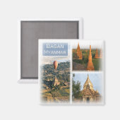 MM0011 Azië, Myanmar, Bagan, Pagode, koelkast Magneet (Voorkant / Achterkant)
