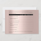 MM Model Feedbackformulier Makeup Roos Estheticien Kaart (Achterkant)