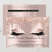 MM Model Feedbackformulier Makeup Roos Estheticien Kaart (Voorkant / Achterkant)