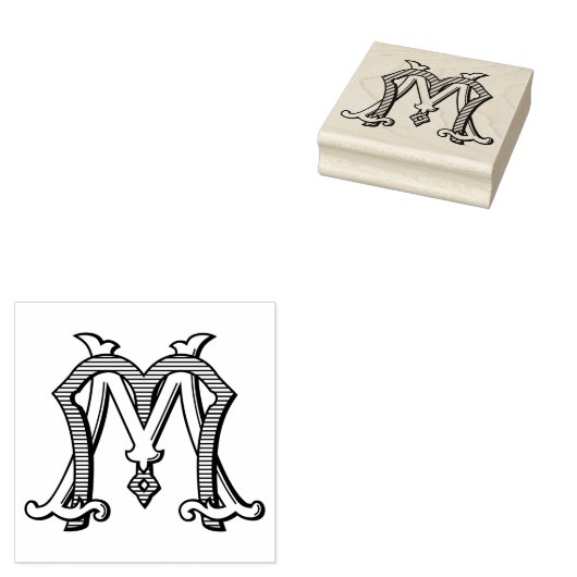 MM Monogram MM Logo Rubber Inktstempel Rubberstempel (Gestempeld)