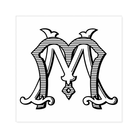 MM Monogram MM Logo Rubber Inktstempel Rubberstempel (Afrduk)