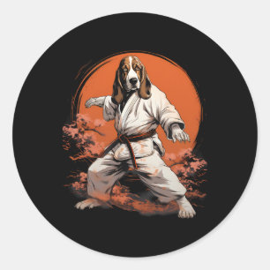 Mma Bet Hound Dog Karate Ronde Sticker