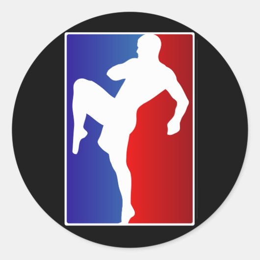 MMA Brizillian Ju Jitso Karate Fighter Ronde Sticker (Voorkant)