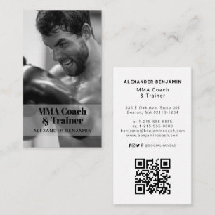 MMA Coach & Trainer Foto QR Code Visitekaartje