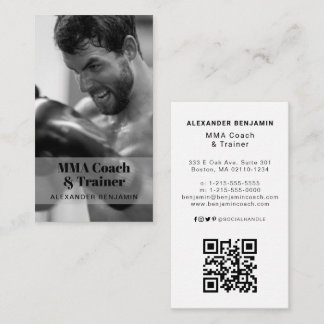 MMA Coach & Trainer Foto QR Code Visitekaartje
