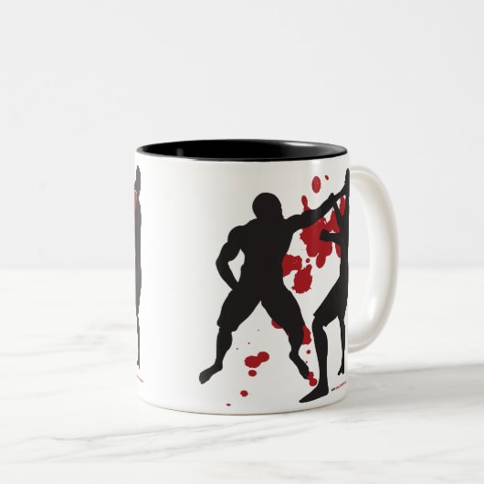 MMA FACE PUNCH TWEEKLEURIGE KOFFIEMOK (Voorkant rechts)