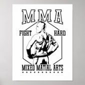 MMA "Fight Hard" Kämpfer Poster (Voorkant)