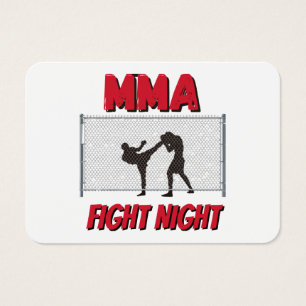 MMA Fight Night tekst en Silhouet van Twee Vechter Visitekaartje