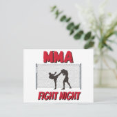MMA Fight Night text and Silhouette of Two Fighter Briefkaart (Staand voorkant)