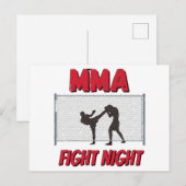 MMA Fight Night text and Silhouette of Two Fighter Briefkaart (Voorkant / Achterkant)