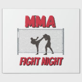 MMA Fight Night text and Silhouette of Two Fighter Cadeaupapier (Vlak)