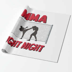 MMA Fight Night text and Silhouette of Two Fighter Cadeaupapier