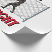 MMA Fight Night text and Silhouette of Two Fighter Cadeaupapier (Hoek)