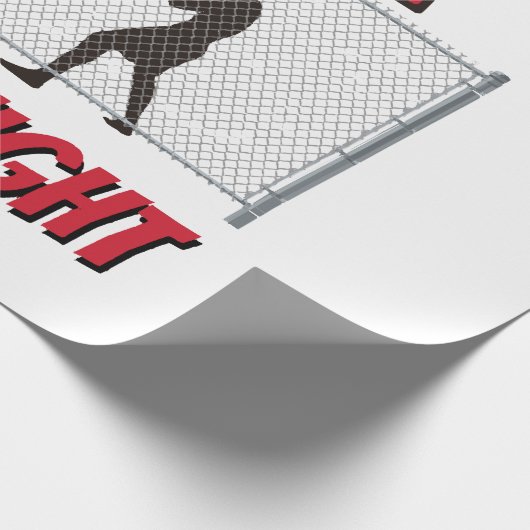 MMA Fight Night text and Silhouette of Two Fighter Cadeaupapier (Hoek)