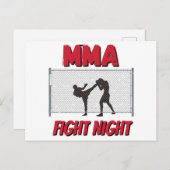 MMA Fight Night text and Silhouette of Two Fighter Feestdagenkaart (Voorkant / Achterkant)