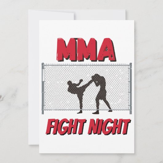 MMA Fight Night text and Silhouette of Two Fighter Kaart (Voorkant)