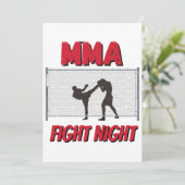 MMA Fight Night text and Silhouette of Two Fighter Kaart (Staand voorkant)