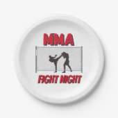 MMA Fight Night text and Silhouette of Two Fighter Papieren Bordje (Voorkant)