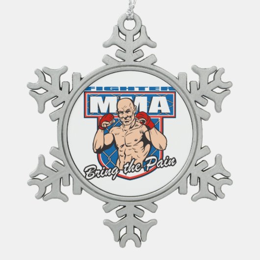 MMA Fighter Tin Sneeuwvlok Ornament (Voorkant)