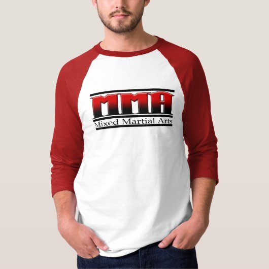 MMA gemengde Martiale Arts zwart-wit en rood T-shirt (Voorkant)