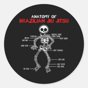 MMA Grappling cadeau Anatomie van BJJ Braziliaans Ronde Sticker